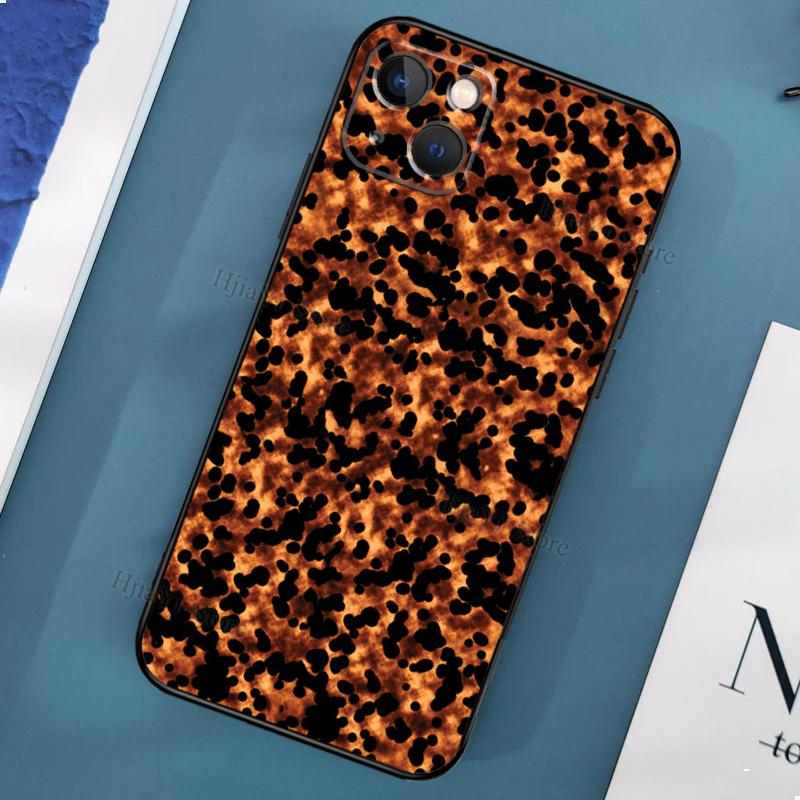 Tortoiseshell Tortoise Shell-fodral på för iPhone 11 12 13 Pro Max Mini X XR XS Max 6 7 8 Plus SE 2020 telefonbaksida