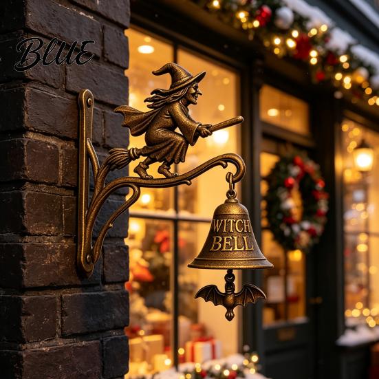 Indoor Living Room Decor Christmas Theme Welcome Doorbell Vintage Metal Resin Hanging Door Bell Decorative Office Decoration Wall Mount Bell