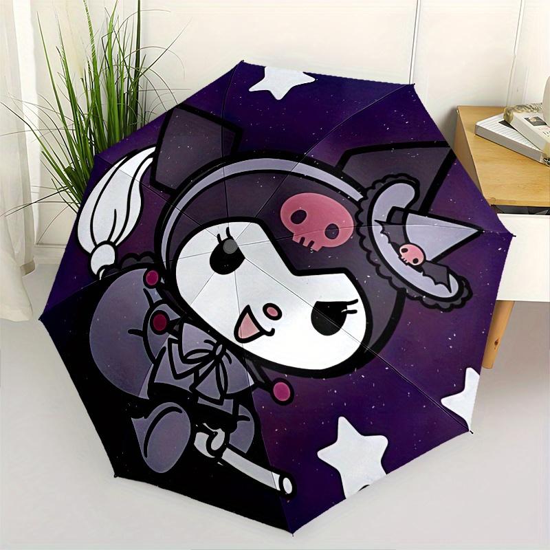 

Kuromi, Halloween Automatic opening and closing folding umbrella with 8 rib frame and compact travel design, perfect for all occasions | Sty