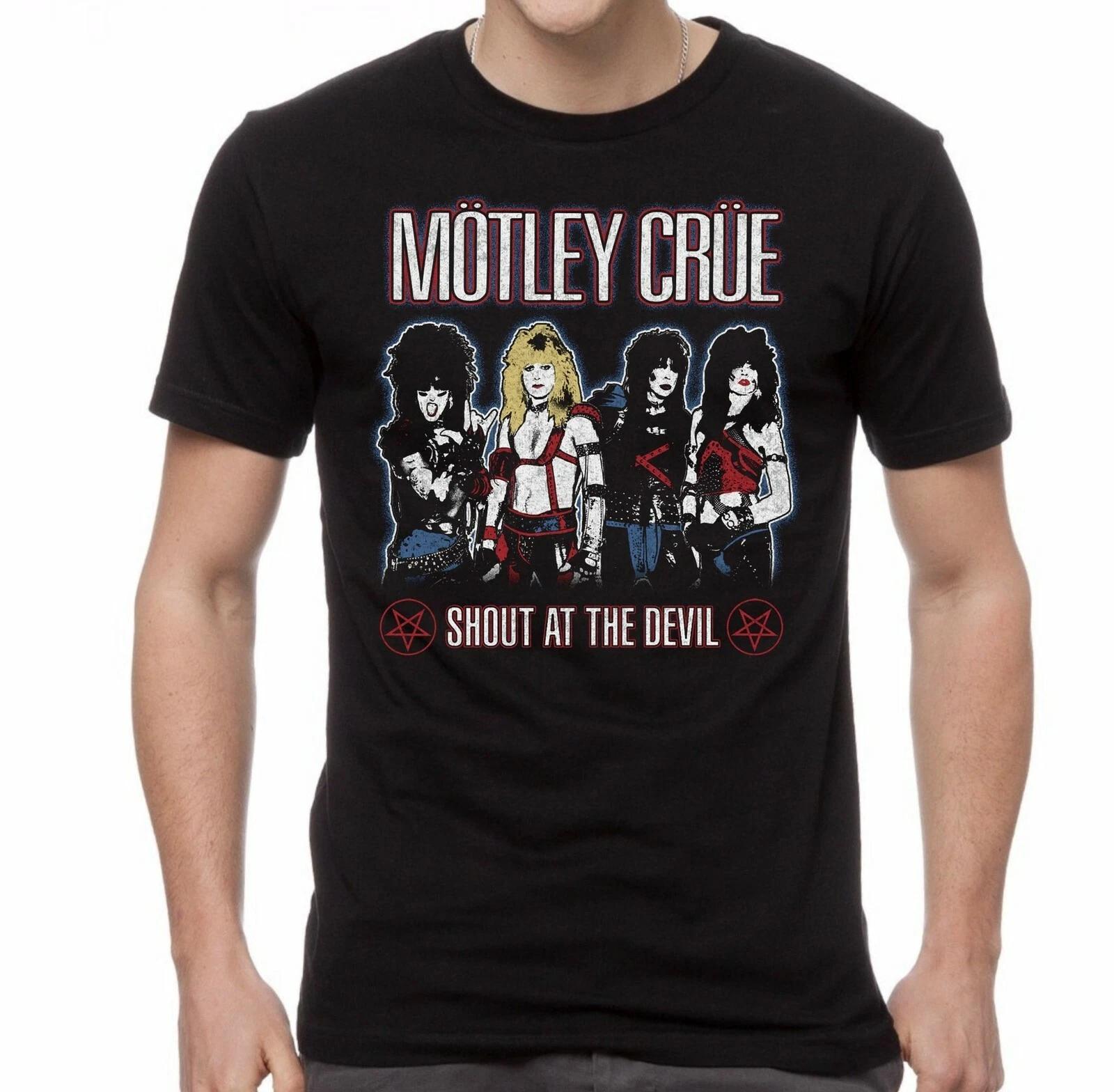 MOTLEY CRUE cd cvr Shout at the Devil BAND DRAWING Official SHIRT LRG pentagrams 3XL