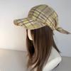 Retro Retro Plaid Sun Hat Contrasting Color Retro Plaid Turban Hat  Women's Wear