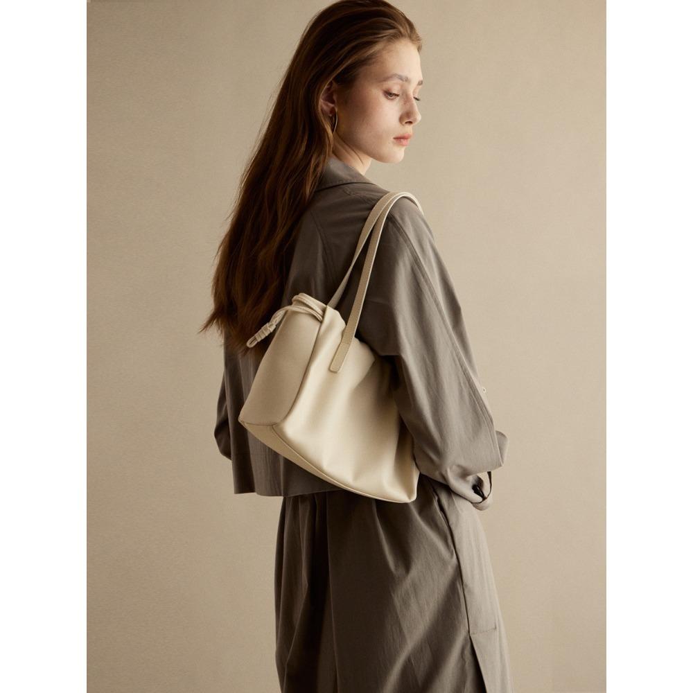 New Tote Bag Cowhide Pleated Armpit Bag Shoulder Leather Women's Bag Commuter Women's Bag