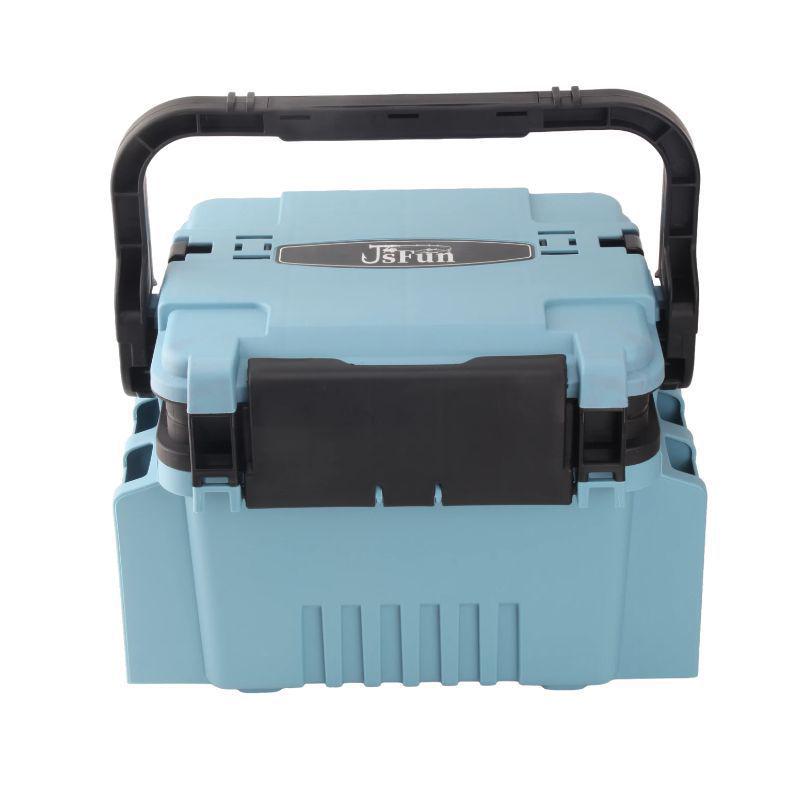 Fishing Tackle Box Set: Includes Large Capacity Storage Box, Rod Holder, Cup Holder, and Lure Storage.
