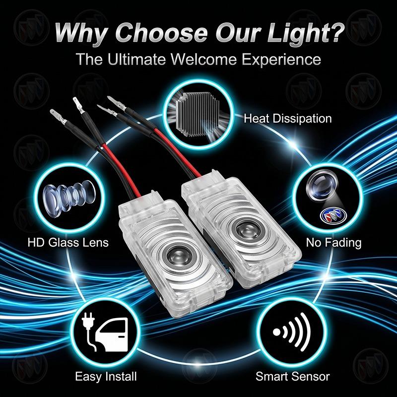 HD LED Welkom Licht Auto Deur Projector Lampen Auto Accessoires Voor Buick Regal Lacrosse Avenir Envision Angkola Electra Anthem Cascada Avista Riviera