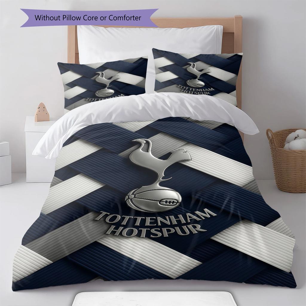 Tottenham Logo  Bedding Quilt Set Quilt Cover Pillowcase Home Decoration Birthday Gift (1 * Duvet Cover + 2 * Pillowcase, Without Core)