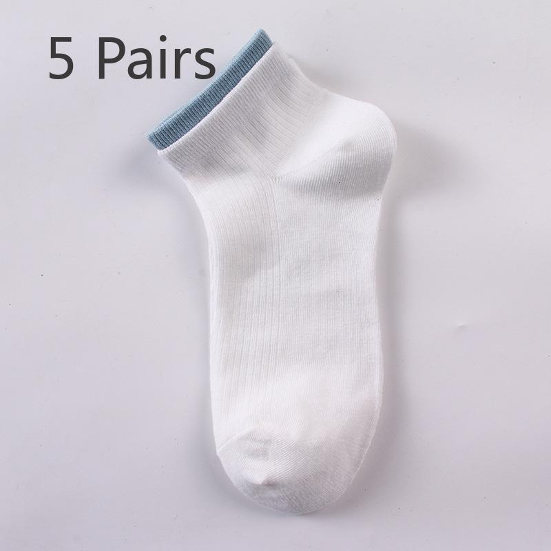 

5 пар носков с двойной резинкой, женские короткие носки, весенне-летние цветные, ложные, два универсальных белых коротких хлопковых носка 5 pairs