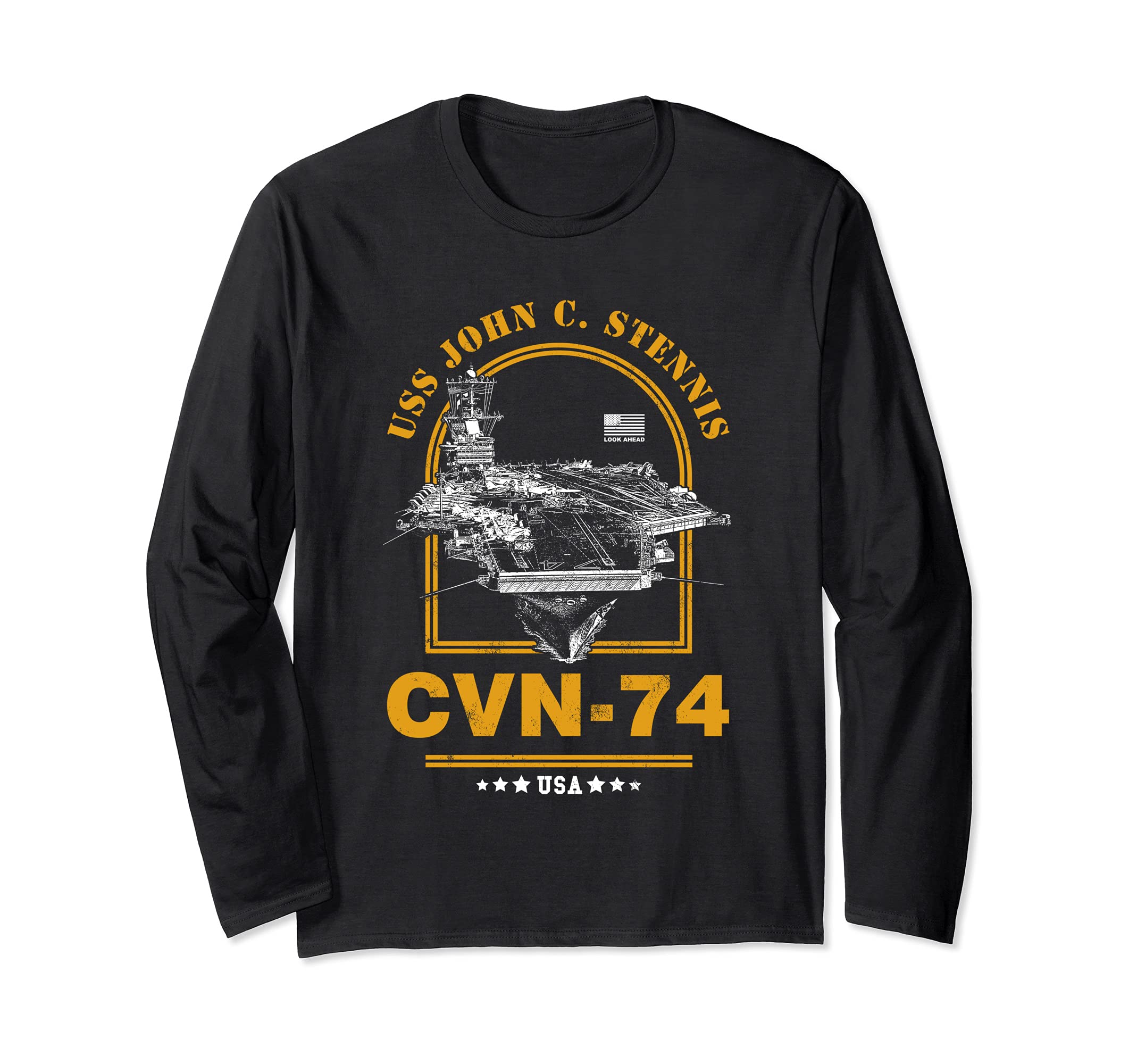 

US Navy Aircraft Carrier John Stennis John Long Sleeve CVN-74 C. (USS C. Stennis) T-Shirt чёрный