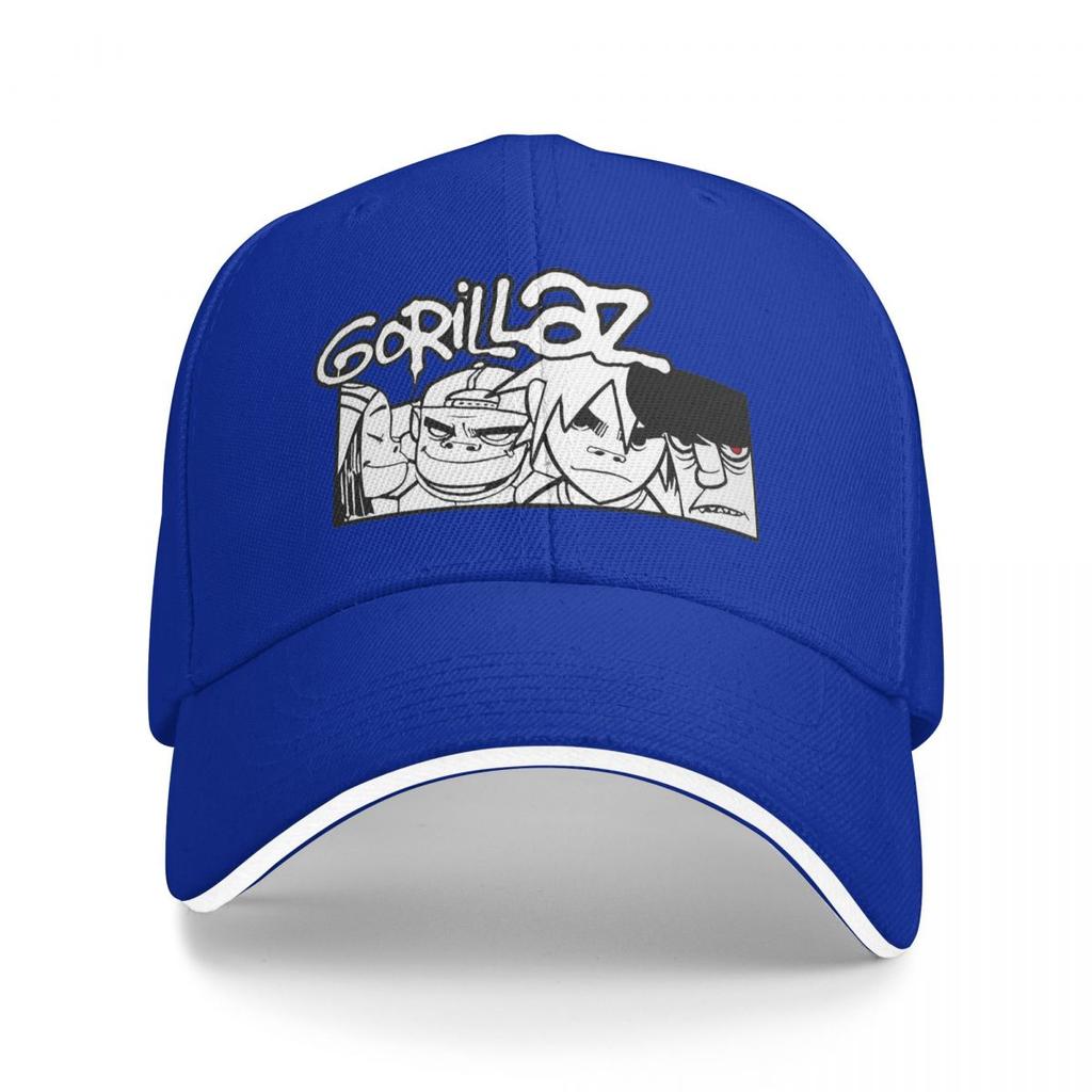 Gorillaz Punk Rock Band Baseballkappen Snapback Baseballmützen Atmungsaktiv Lässig Kappe Outdoor Unisex