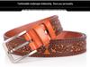 Personalized Men's Leather Belt for Jeans – Customized Carving Cowhide Belt Fashion Accessory