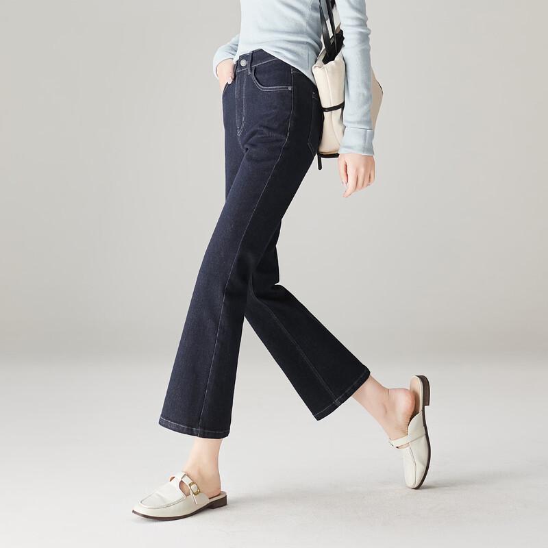 SOFSIL 2026 Spring Women's High-Waist Flared Washed Denim Jeans