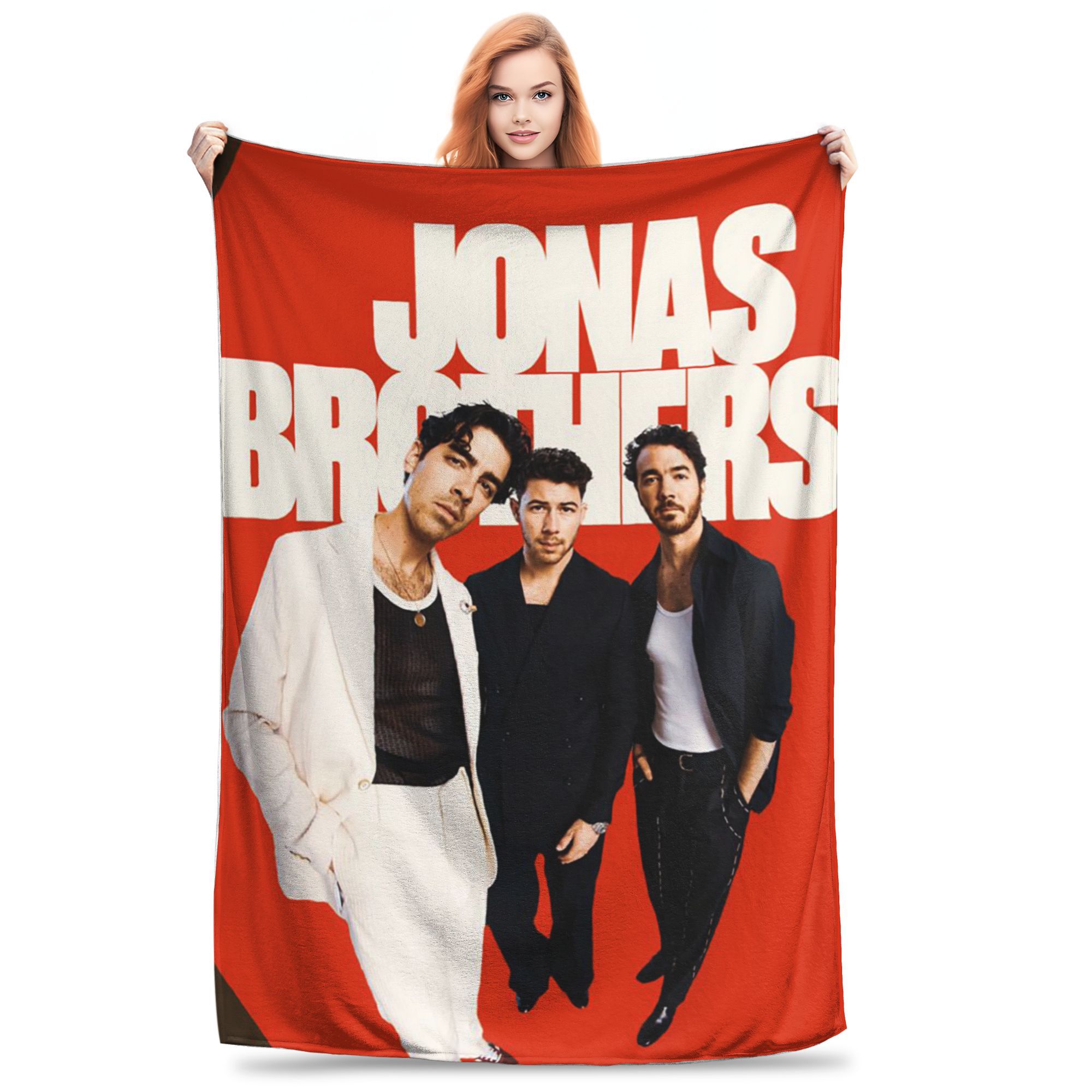 Vintage The Eras Tour 2023 Jonas Brothers JB The Album Blanket Flannel Sofa Throw Blanket for Bedroom Travel Throws Bedspread 30x40in