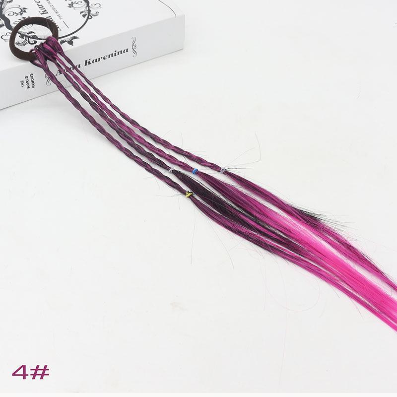 Colorful Gradient Braided Hair Accessories for Little Girls - Hand-woven DIY Hair Rings and Wigs