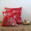 Quarter Report Moomin Cushion Cover 45 x Zipper Closure in (MOOMIN) "I'm Here," Red, Approx. 45cm, 100% Cotton, [Made Japan]