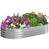 4x2x1ft Raised Garden Beds Outdoor Kit, Galvanized Oval Planter Box, Metal Bottomless Elevated Garden Boxes Set for Planting Veg