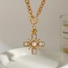 Yori Fine Cubic Zirconia Cross Pendant Necklace Waterproof 2025 Hot Jewelry Women High Quality Trendy Gift