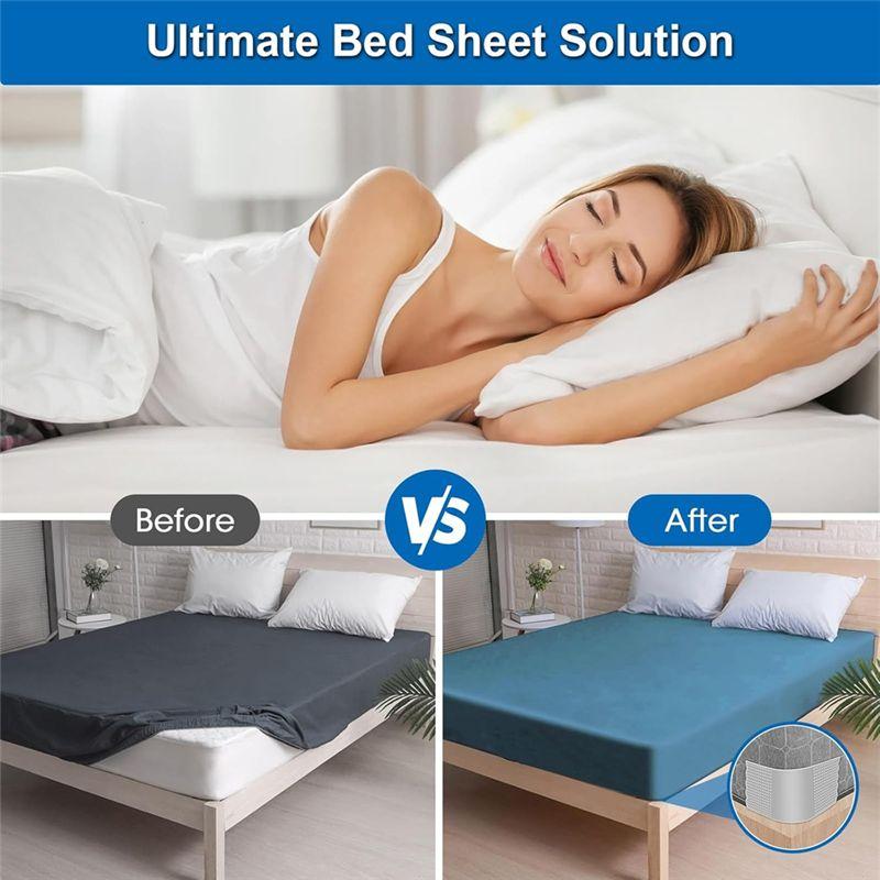 M-Modern-4PCS Bed Sheet Holders Straps Fitted For Thin Mattress,Bed Sheet Clips Fasteners For Corner Heavy Duty