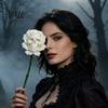 Niche Dark Theme Ornaments Gothic Skull Rose Decor, 3D Printed Skeleton Artificial Realistic Sculpture Flower, Aesthetic Halloween Ornament for Table