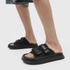 Trendige Pantoletten mit dicker Sohle Herren Sommer-Outdoor-Bekleidung personalisierter Ein-Wort-Slipper Koreanische Version rutschfest Herren-Sandalen 471203 schwarz-J