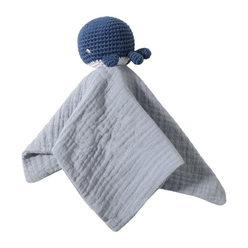 

Cartoon Infant Comforting Towel Cuddly Animal Theme Pattern Mood Soothing Doll Cotton Toy Crochet Handkerchief