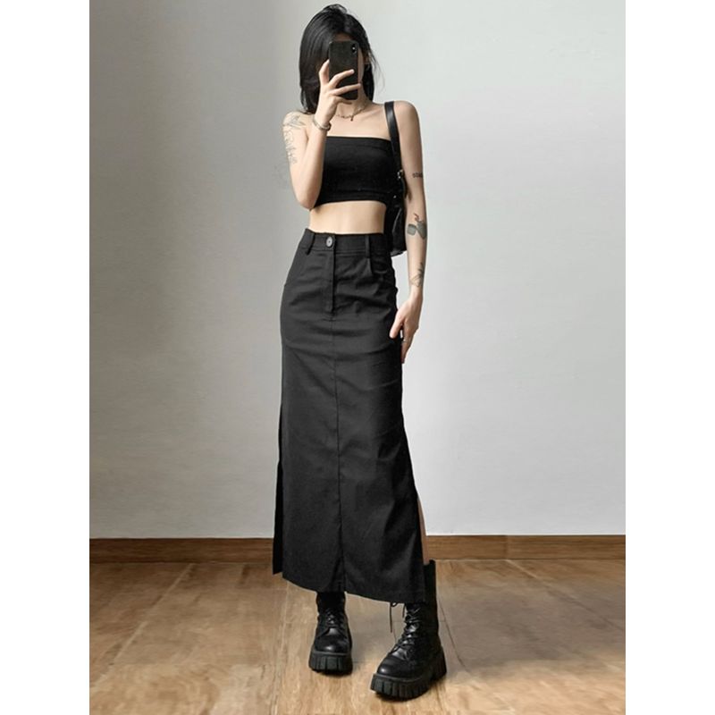 

Странная киска Ретро Утягивающая черная юбка