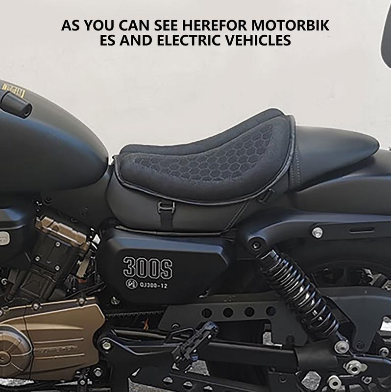 Motorcycle Seat Cushion Pad High Resiliency Anti-Slip Air Cushion Breathable Relief Ride Seat Pad Sunscreen Shock Absorption