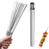 Flat Stainless Steel Meat String Roast Forks Cooking Tool BBQ Needle BBQ Stick Barbecue Skewer