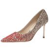 New Women's Elegant Shoes Sexy versatile high heels Sharp pointed fashion sequin shoes Trendy ladies slim pumps Mujer Zapatos