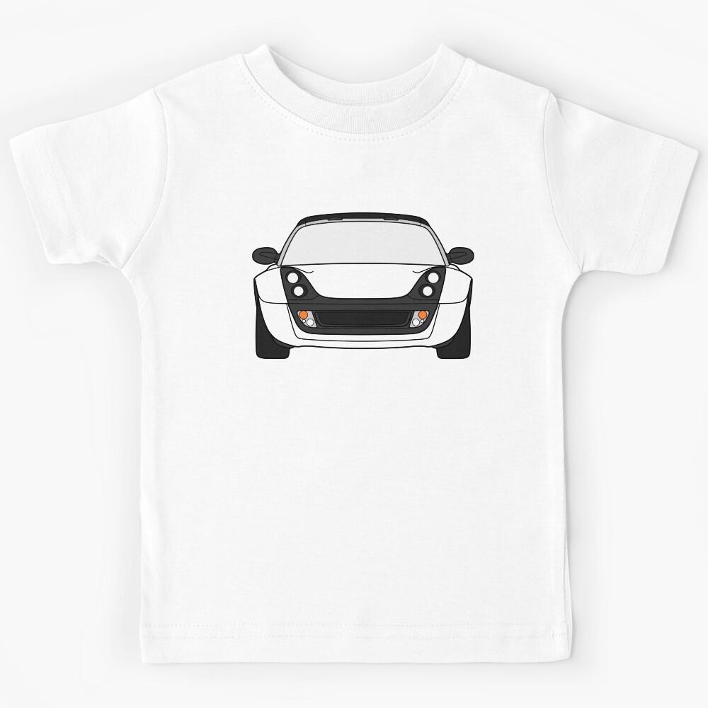 Smart Roadster 2003-2007 black lined art with colored parts Kids T-Shirt 120
