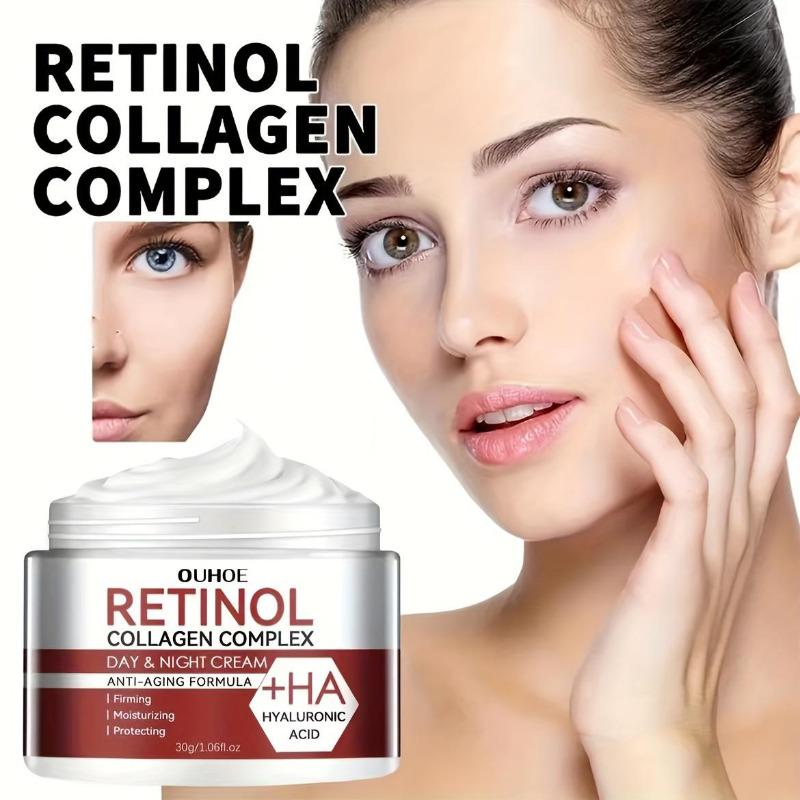 Retinol Collagen Complex Krem na dzień i na noc z kwasem hialuronowym, głęboko nawilżająca i ujędrniająca skórę, do codziennej pielęgnacji skóry twarzy