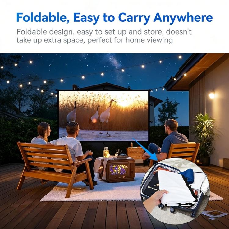 16:9 D Rings Projectors Screen With Enhances Clarities Polyester Material For Cinema And Gaming