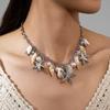 Bohemian Style Conch Shell Starfish Pearl Pendant Tassel Short Women's Necklace Suitable for Vacation