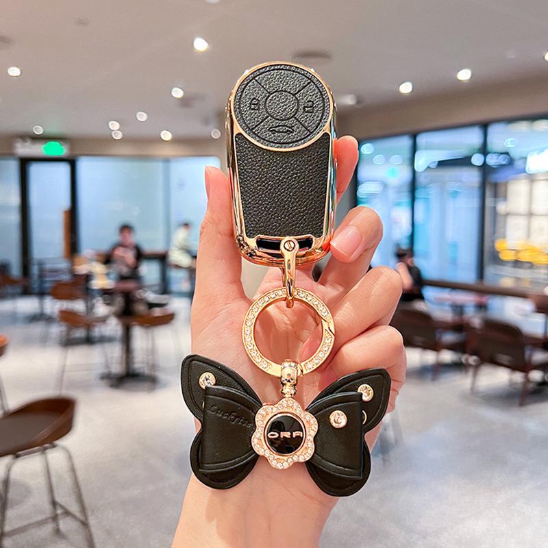 Elegant Key Case for ORA Good Cat 25 Models, GT Lightning, Ballet Cat, Black Cat, White Cat - High-End Shell with Buckle for Ladies' Cars