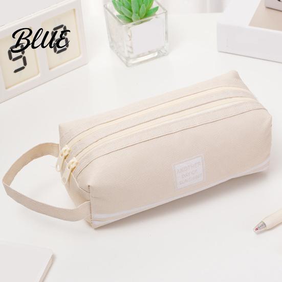 Large Capacity Pencil Case Oxford with Handle Double Layer Pen Pouch