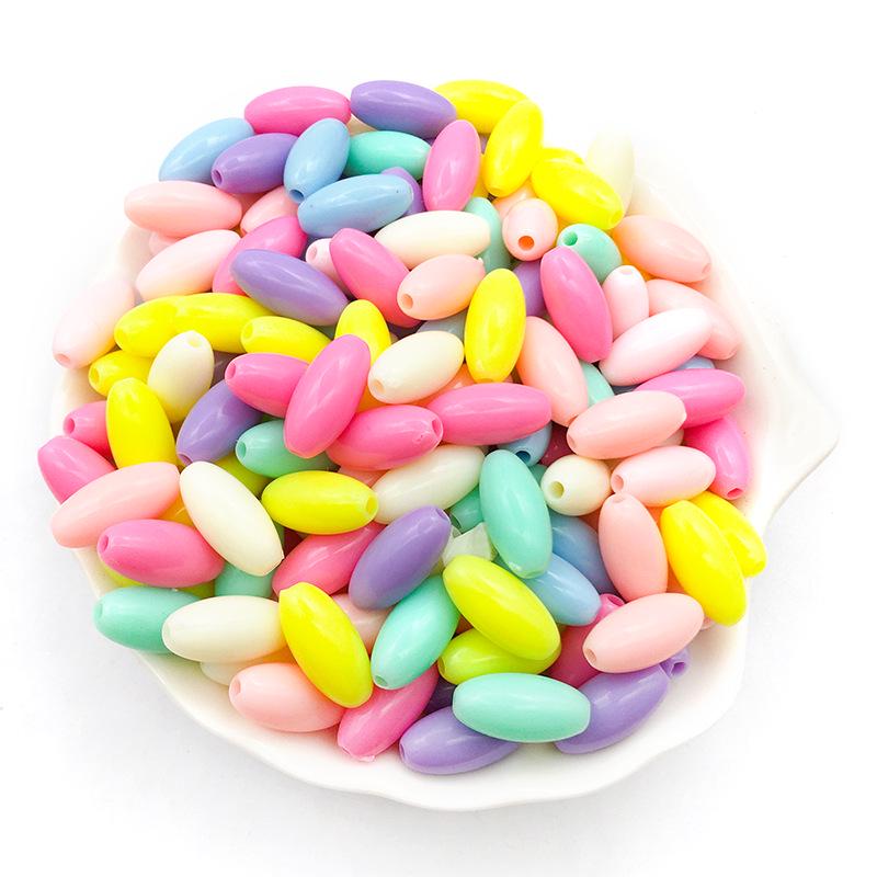 50g Mix of Acrylic Butterfly, Heart, Round Loose Beads for DIY Macaron Color Bracelets & Necklaces.