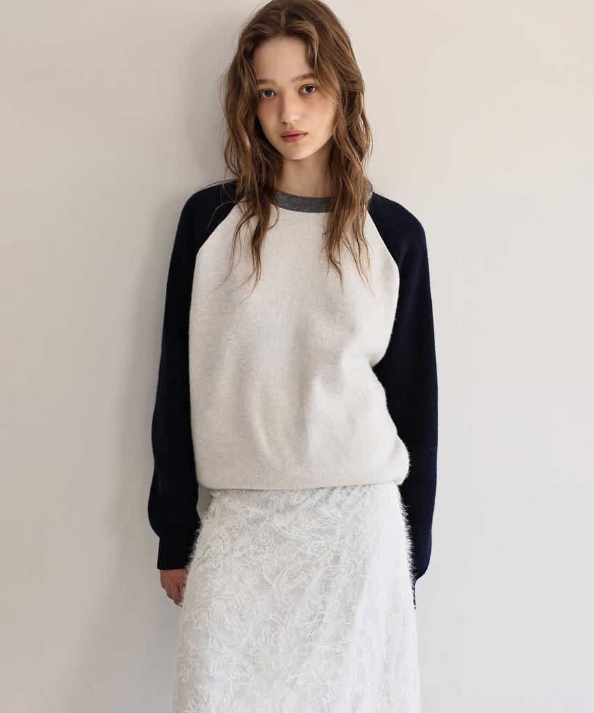 ANDNEEDS Clay Raglan Knit (Navy)