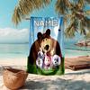 Personalized customized proof beach towel with Masha and the Bear pattern - soft, absorbent,quick-drying,perfect swimming,camping&bathing