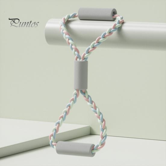 Figure 8 Fitness Resistance Band with Anti-slip Handle Portable Men Women Arm Shoulder Stretch Strength Training Exercise Elastic Braided Strap