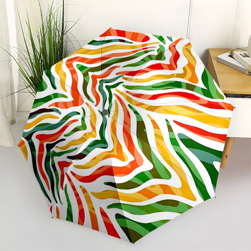 

1pc Colorful Swirl Automatic Folding Umbrella & Self-Folding Canopy - Heavy-Duty 8-Rib Iron Frameyy251231017