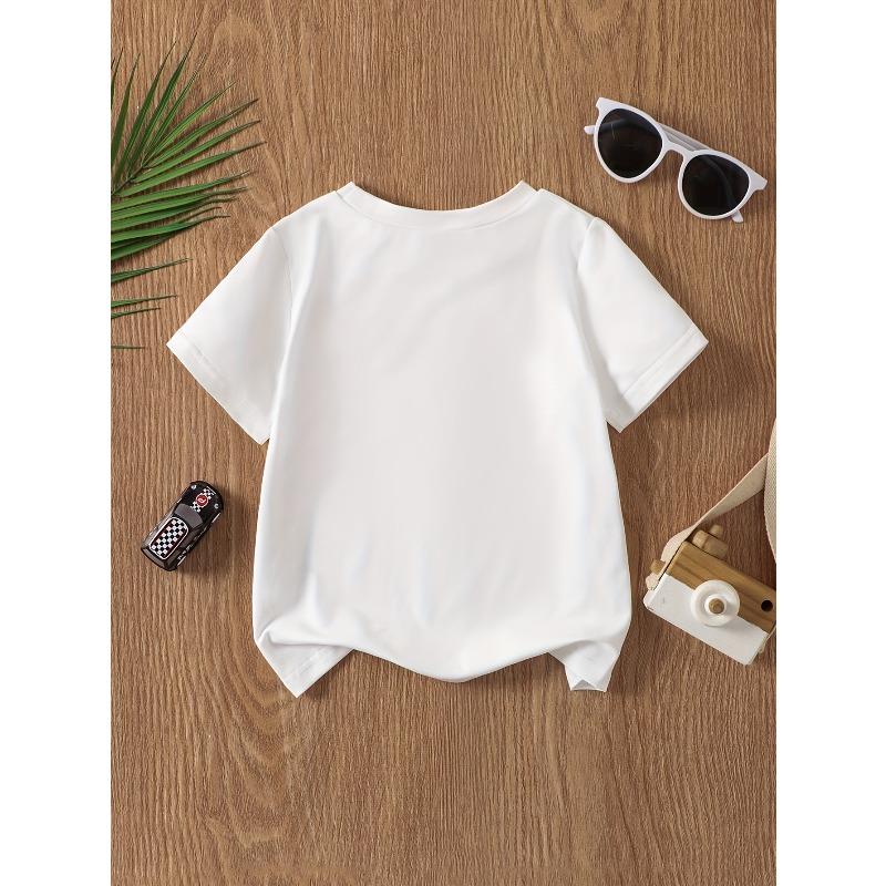 European sizes Fun and trendy short-sleeved printed T-shirt for boys on school buses