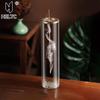 Modern Glass Incense Burner Anti-Ash Flying Incense Holder with Removable Glass Ash Catcher for Home Decor Yoga Meditation