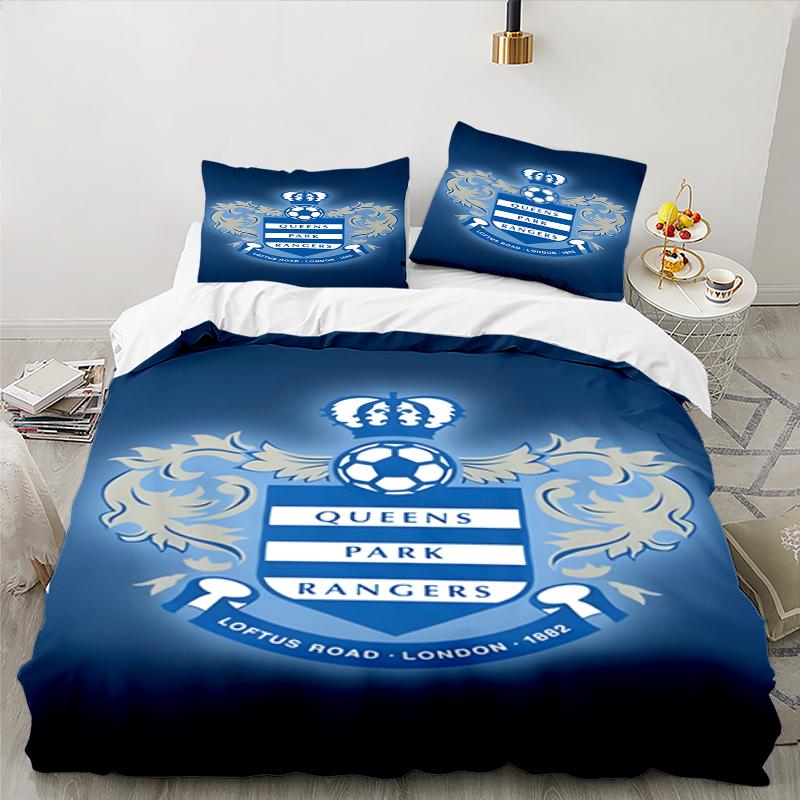 3PCS Queens Crest Football Bedding set,Ideal For1pc Duvet Cover And 2pcs Pillowcases Perfect for Christmas gift,Ideal for Bedroom, Dormitory