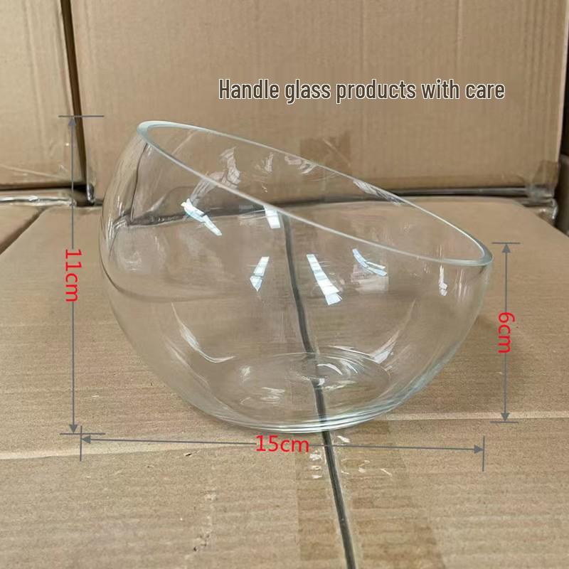 

Вишукана похила скляна ваза для елегантних акваріумів та гідропонних композицій