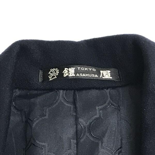 England YOROIYA Cashmere 100% Chester Coat L Men Navy Double-Breasted(USED)