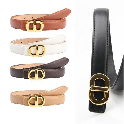 Ceinture en cuir de mode polyvalente pour femmes avec boucle en alliage pour robes, costumes et pantalons