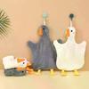 1PC Cartoon Goose Hand Kerchief Hanging Hand Towel Water Absorbing Hand Towel Kitchen And Bathroom Supplies