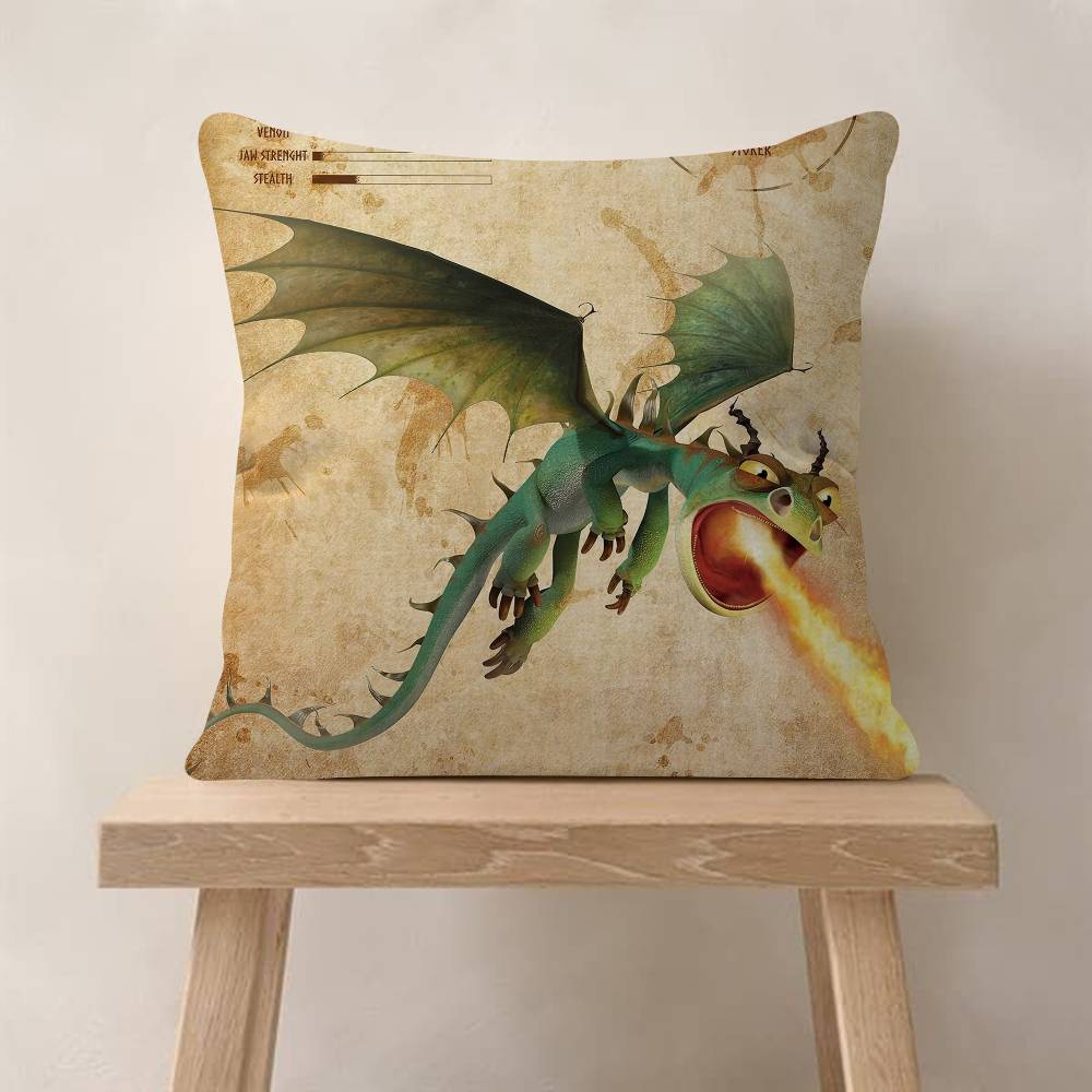 Anime HHow To TTrain Your DDragon Cushion Cover Car Throw Pillow Case For Sofa Car Christmas Gift
