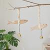 Creative Handmade Wood Fish Door Bell Lightweight Rustic Fish Wall Decoration Lucky Hand Carved Car Fish Hanger Bedroom