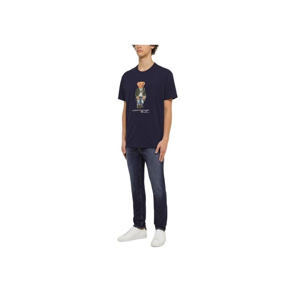 Polo Ralph Lauren Kids T-Shirt With Letter Logo Round Neck Short Sleeve Kids Tops Navy-Blue 323853828-027