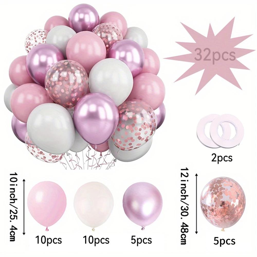 32/52/62pcs Macaron Pink Retro Sand White Champagne Golden Balloons Set For Birthday,Party,Wedding,Valentine's Day, Anniversary