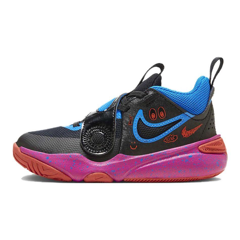 Nike Team Hustle D 11 Comfortable Sports Non-Slip Durable Low-Top Kids Basketball Shoes Kids Sneakers Blue Black FD6727-001